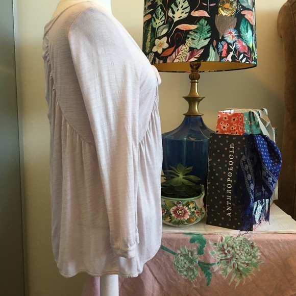 Anthropologie Cake Batter Cardigan Sweater Topper Draped Pleated Palest Blush - Picture 3 of 7